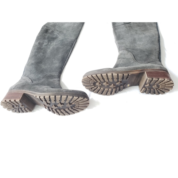 Lucky Brand LK-Harleen gray suede round toe knee high boots 8 - Picture 5 of 16